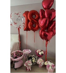18 Yaş Helyum Uçan Balon Seti 18 Yaş Helyum Uçan Balon Seti